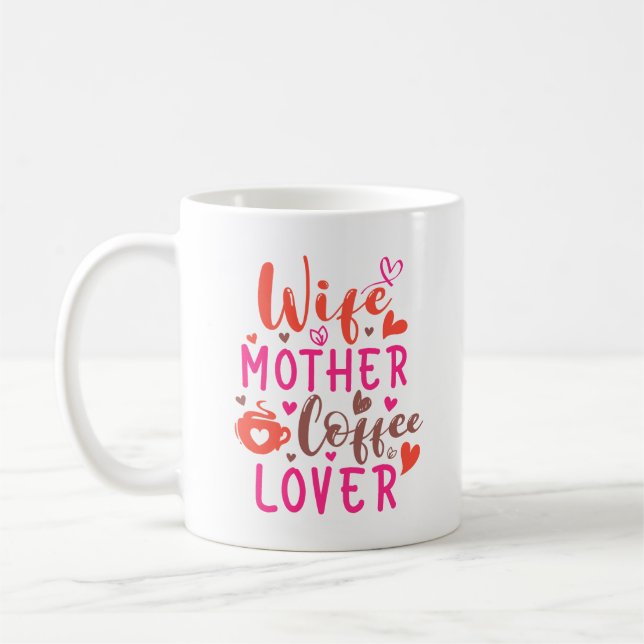 Taza De Café Esposa Madre Café Lover (Izquierda)
