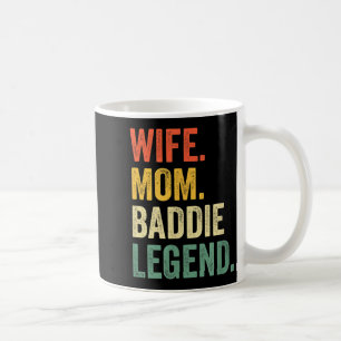 Taza De Café Esposa mamá baddie leyenda divertida día de la mad