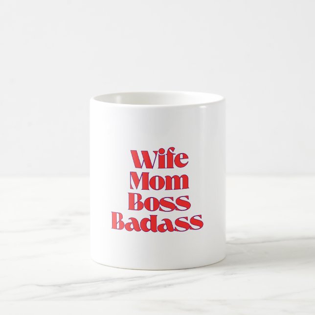 Taza De Café Esposa Mamá Boss Badass (Centro)