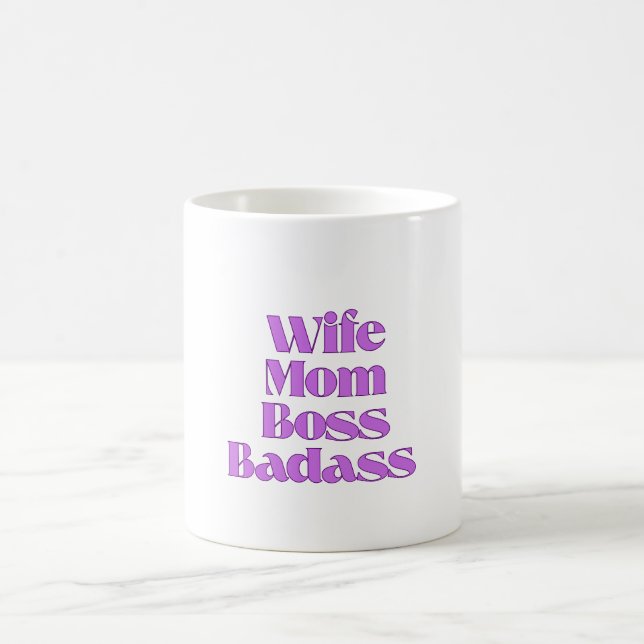 Taza De Café Esposa Mamá Boss Badass (Centro)