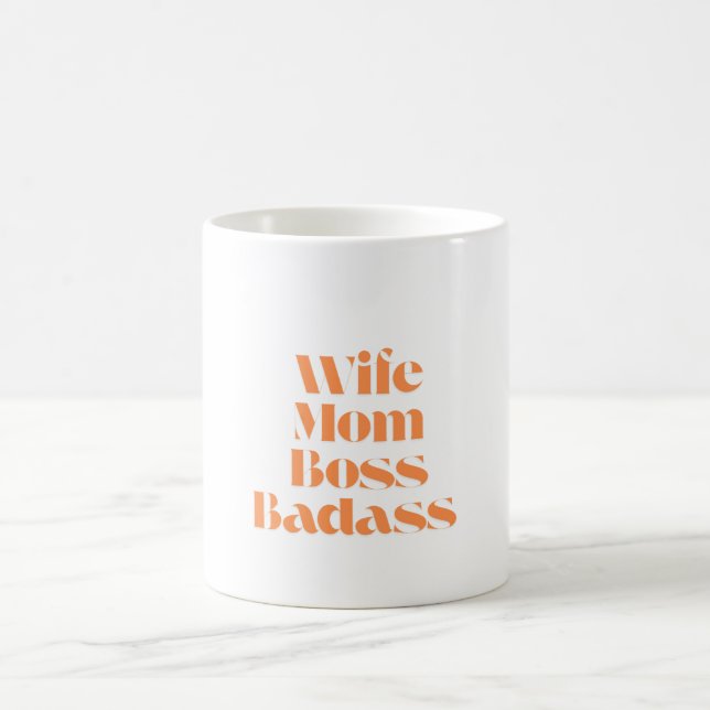 Taza De Café Esposa Mamá Boss Badass (Centro)