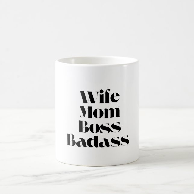 Taza De Café Esposa Mamá Boss Badass (Centro)