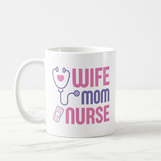 Taza De Café Esposa Mamá Enfermera (Izquierda)