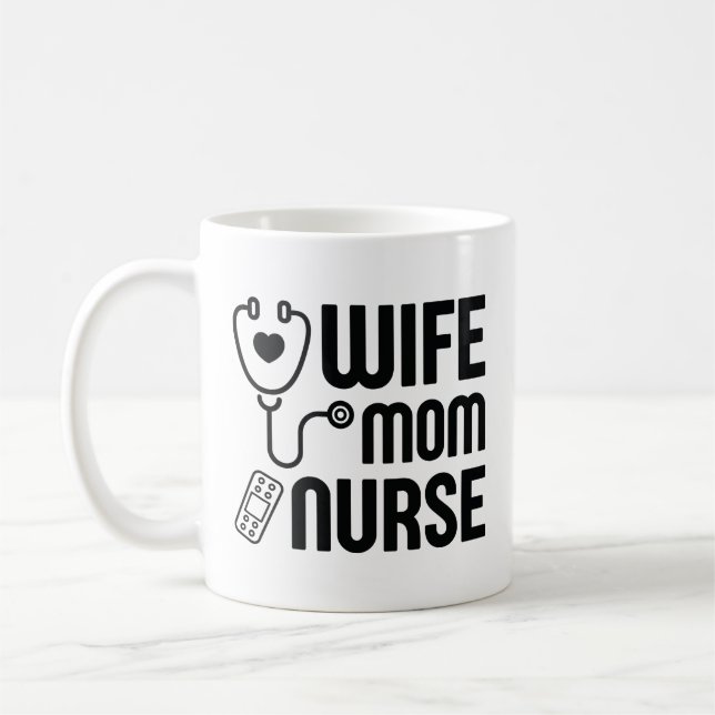 Taza De Café Esposa Mamá Enfermera (Izquierda)