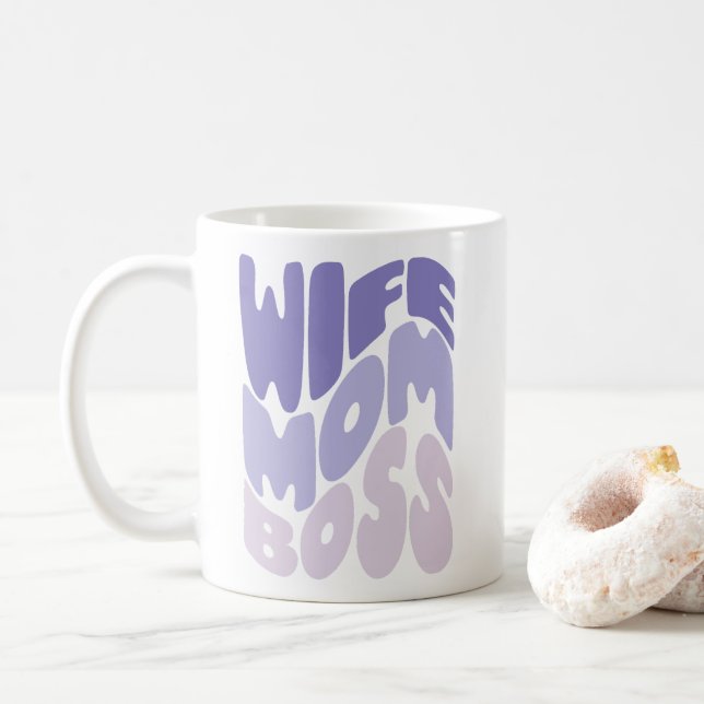 Taza De Café Esposa, mamá, jefe (Con donut)