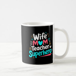 Taza De Café Esposa mamá profesora superhéroe día de la madre f