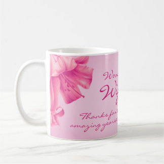 Taza De Café Esposa Maravillosa de Lirios 30º Aniversario flor