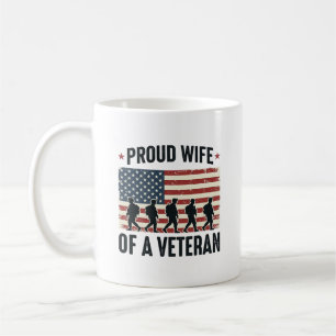 Taza De Café Esposa orgullosa de un diseño de camiseta patrióti
