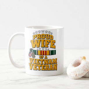Taza De Café Esposa Orgullosa De Un Veterano De Vietnam Cónyuge
