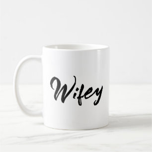 Taza De Café Esposa vintage script negro para mujeres