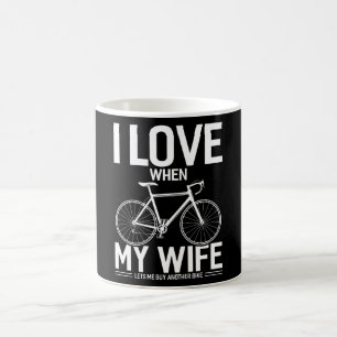 Taza De Café Esposo Bike Wife divertida cita regalo