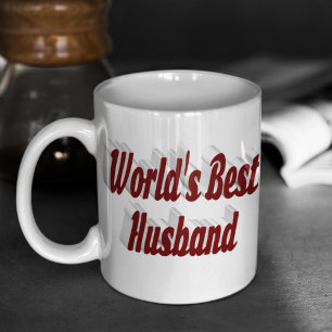 Taza De Café Esposo con trapo de café de medio texto en burdeos