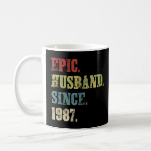 Taza De Café Esposo épico desde 1987 35º Aniversario Boda