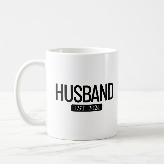 Taza De Café Esposo Est. 2024 Pareja Matrimonial Casada 2024 (Izquierda)