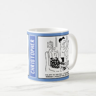 Taza De Café Esposo fuera a Pub a ver a la camarera.
