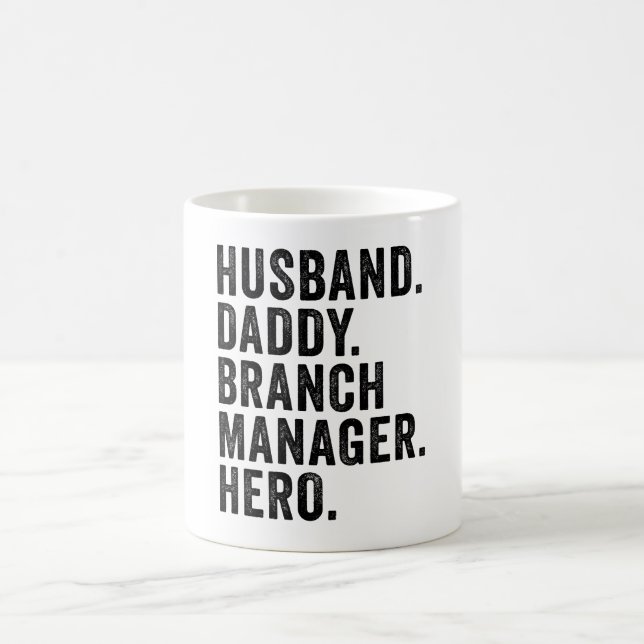 Taza De Café Esposo. Papá. Administrador de sucursales. Hero. (Centro)