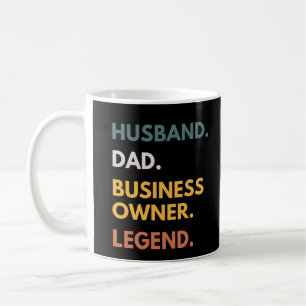 Taza De Café Esposo Papá Dueño de Negocio Leyenda Padre Diverti