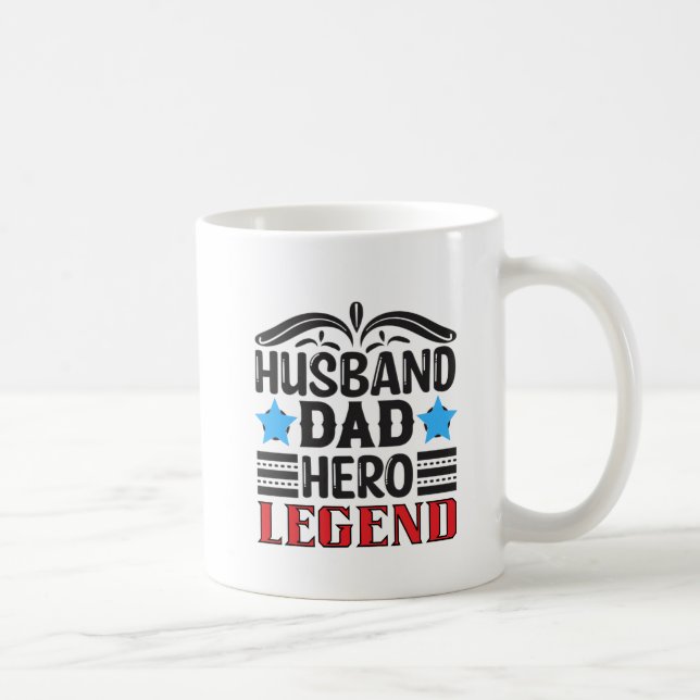 Taza De Café Esposo Papá Hero Leyenda Mug Para Papá (Derecha)
