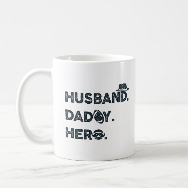 Taza De Café Esposo. Papá. Héroe (Izquierda)