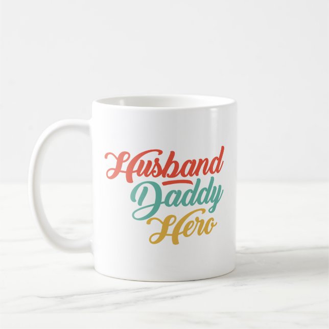 Taza De Café Esposo, Papá, Héroe (Izquierda)