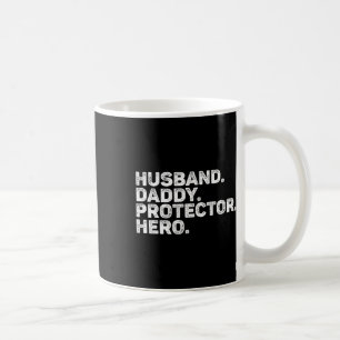 Taza De Café Esposo Papá Protector Hero Padre Funny Vint