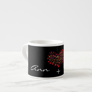 Taza De Café Espresso Con Fecha De Corazón Rojo Má