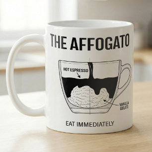 Taza De Café Espresso Gelato Affogato Planos 