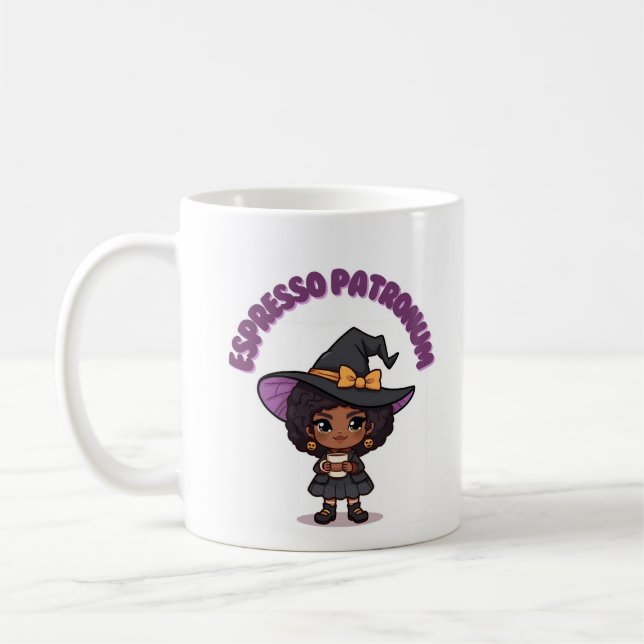 Taza De Café Espresso Patronum Witch Mug – Cute Witch with Bow  (Izquierda)