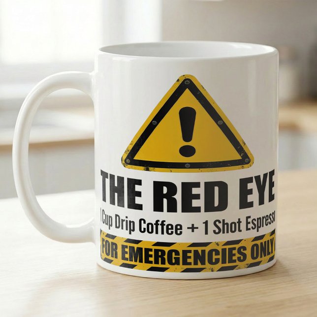 Taza De Café Espresso Red Eye divertido Alerta de emergencia  (Subido por el creador)