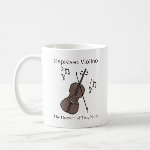 Taza De Café Espresso Violino-Violín creado con granos de café-