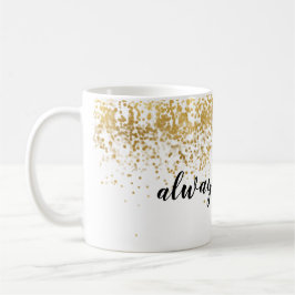 Taza De Café Espuma De Confetti De Oro