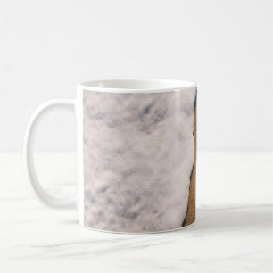 Taza De Café Espuma marina en la arena