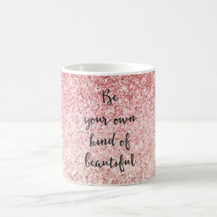 Taza De Café Espuma rosada glitzy Glam Purpurina bello