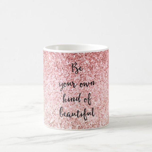 Taza De Café Espuma rosada glitzy Glam Purpurina bello (Centro)