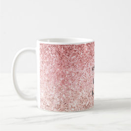 Taza De Café Espuma rosada glitzy Glam Purpurina bello