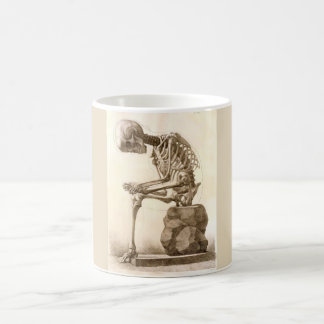 Taza de café esquelética del vintage