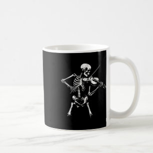 Taza De Café Esqueleto Antiguo Tocando El Violín Roca De Hallow