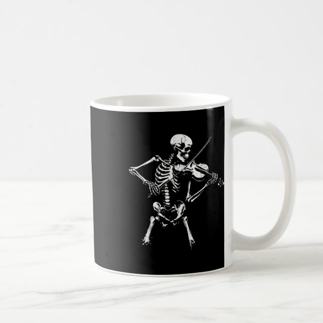 Taza De Café Esqueleto Antiguo Tocando El Violín Roca De Hallow (Derecha)