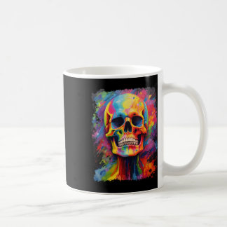 Taza De Café Esqueleto arcoiris Anatomía asusta Halloween
