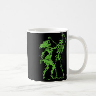 Taza De Café Esqueleto bailable con verde zombi femenino