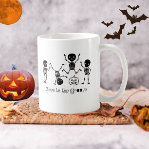 Taza De Café Esqueleto Bailando Halloween Muévete al Ritmo