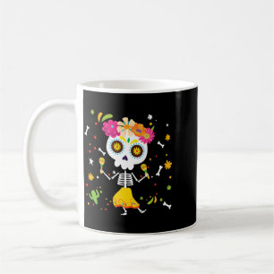 Taza De Café Esqueleto Bailarín Hombre Día De Los Muertos Mexic
