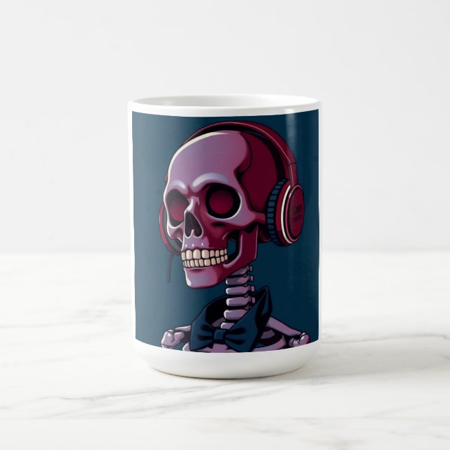 Taza De Café Esqueleto con auriculares (Centro)