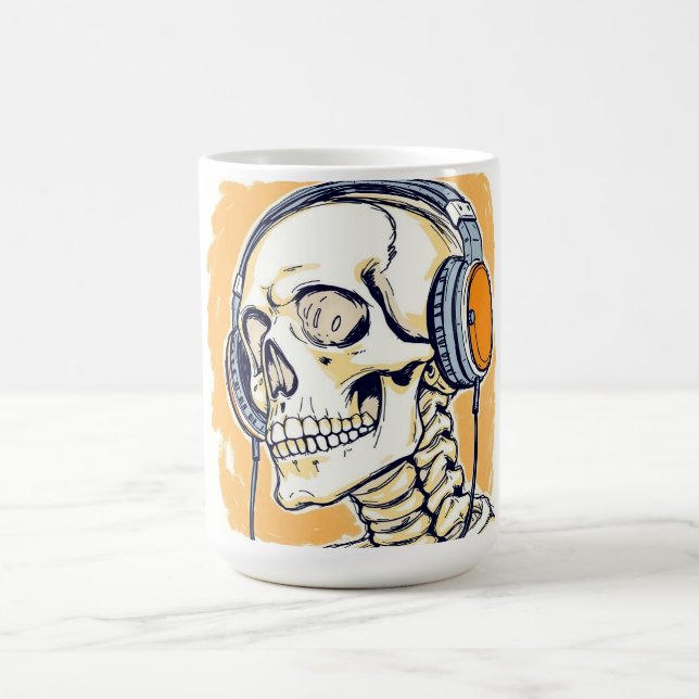 Taza De Café Esqueleto con auriculares (Centro)
