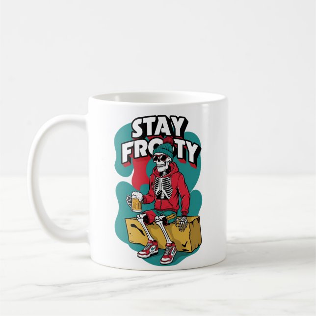 Taza De Café Esqueleto con cerveza (Izquierda)