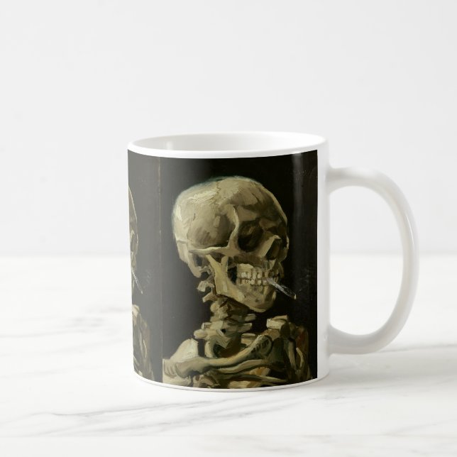 Taza De Café Esqueleto con el cigarrillo de Van Gogh (Derecha)