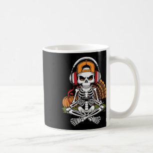 Taza De Café Esqueleto de Acción de Gracias Jugador de Videojue