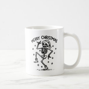 Taza De Café Esqueleto de baile navideño