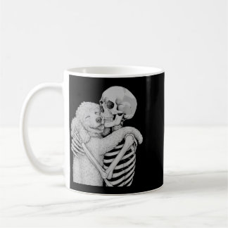 Taza De Café Esqueleto de caniche abrazo Halloween amante de lo