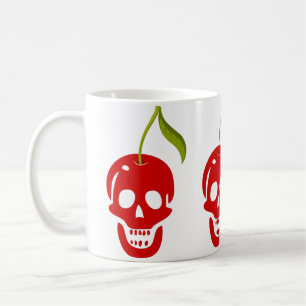 Taza De Café esqueleto de cereza de cráneo halloween gótico